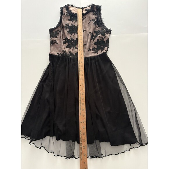 Vtg Mesh Speechless Dress Size 7 Black Lace Y2K Babydoll Fairy Whimsigoth - Picture 8 of 16